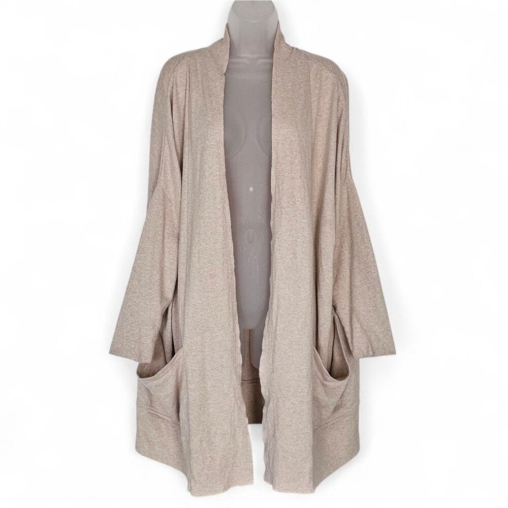 Pact Organic‎ Cotton Airplane Cardigan Sweater Oversized Pockets XL XXL Beige